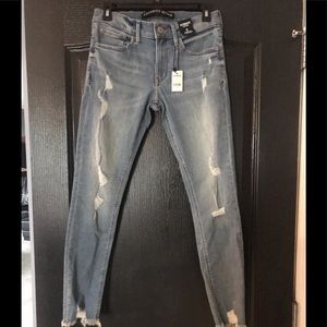 Ankle legging mid rise destroy jeans